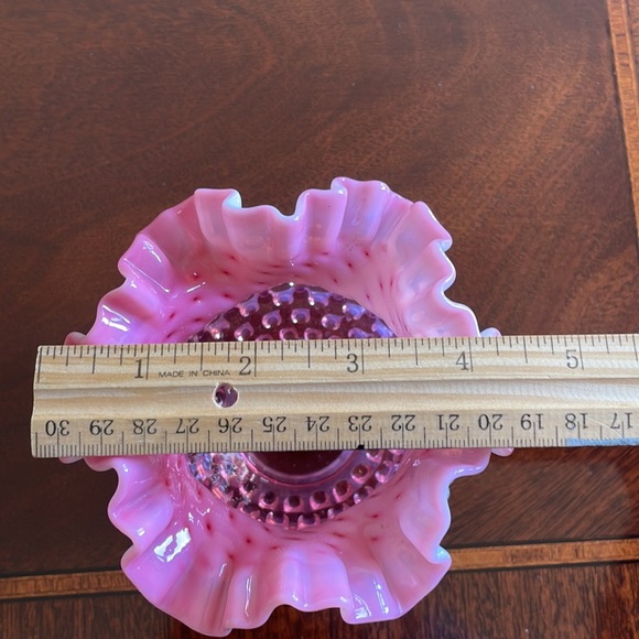 Fenton Cranberry hobnail opalescent 4.5 inch vase. - Picture 9 of 11